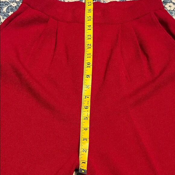 Vintage St. John Collection Marie Gray Santana Red Pockets Pants Luxury - Picture 6 of 11